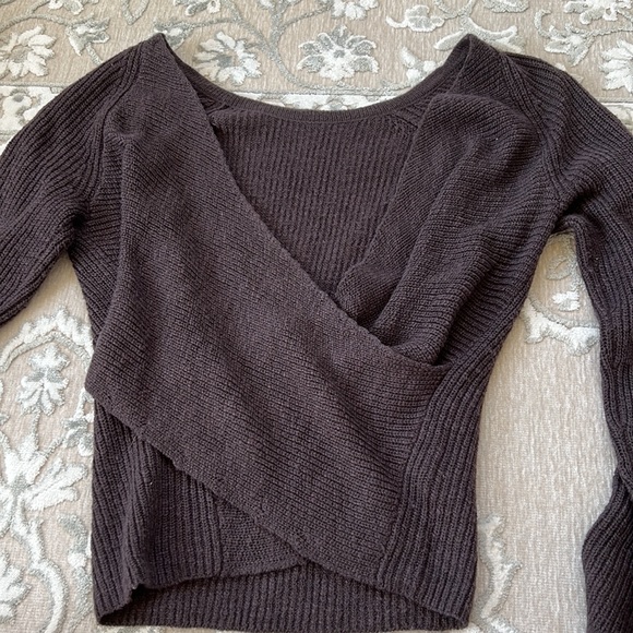 Aerie Brown Cross back Knit Sweater - Picture 3 of 3